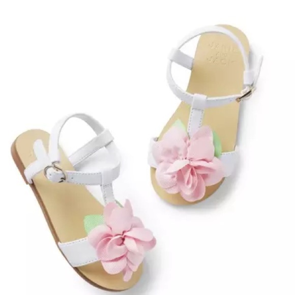 NWT Janie & Jack FLOWER SANDAL pink Sz 4 & 6 - Picture 1 of 4